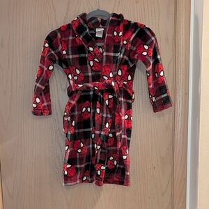Plaid Red and Black Spiderman Robe